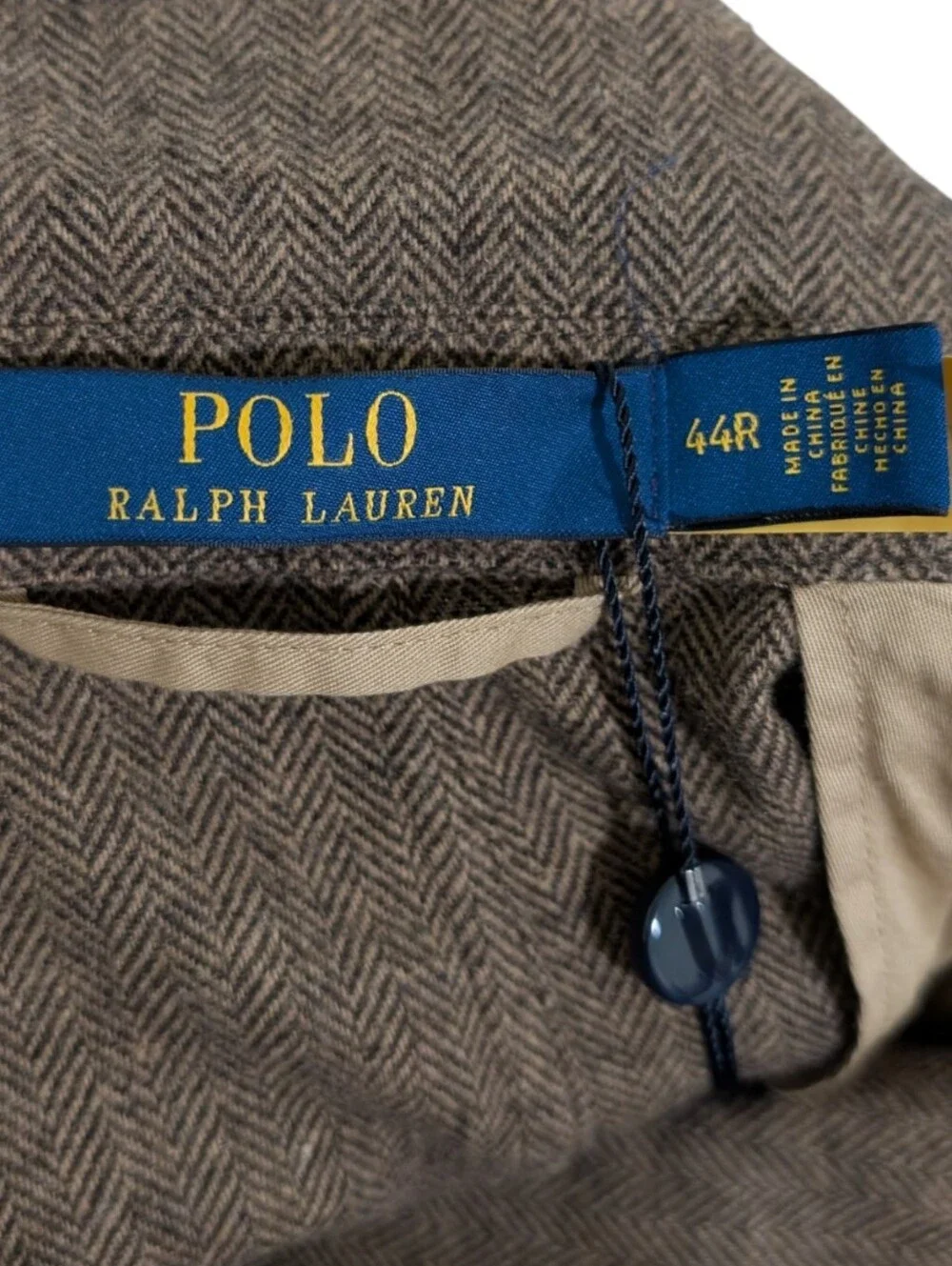 Polo Ralph Lauren Brown Herringbone Sport Coat Blazer - Size 44R NWT